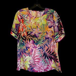 Kobi Halperin, Cara Tropical Print,  Short Sleeve Blouse,  Sz S